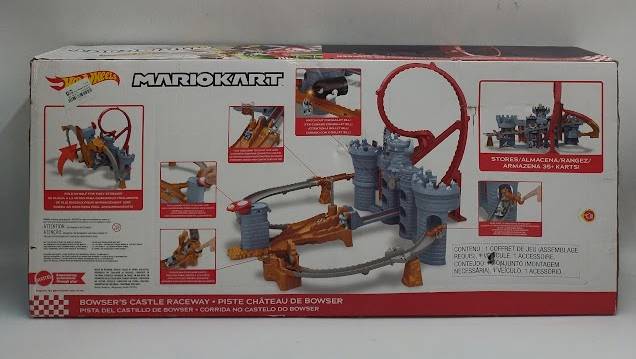 Hot Wheels Mario Kart Bowser's Castle Track Set with 1:64 Scale SEE DETAILS