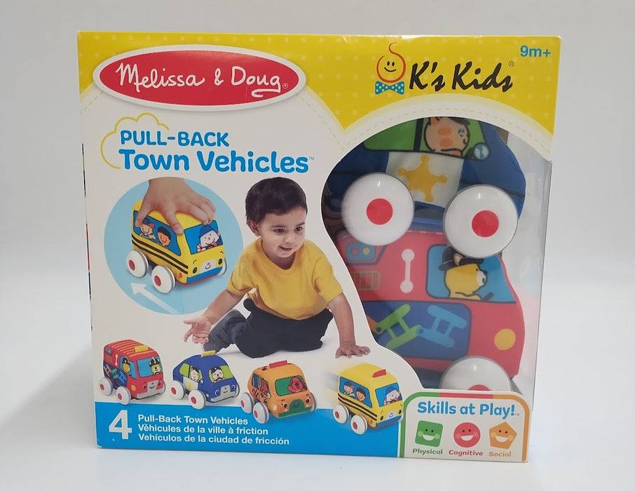 Melissa & Doug K's Kids Pull-Back Vehicle Set--4 Rolling Soft to Touch Vehicles SEE DETAILS