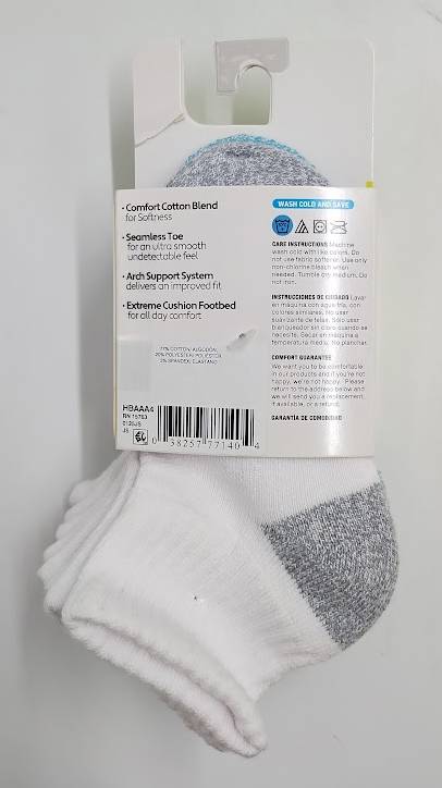 Hanes Boys' 4pk Absolute Active Ankle Socks - White S (4.5-8.5)
