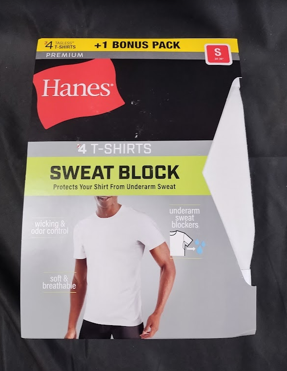 Hanes Premium Men's Sweat Block V-Neck Undershirt 4pk - White S: