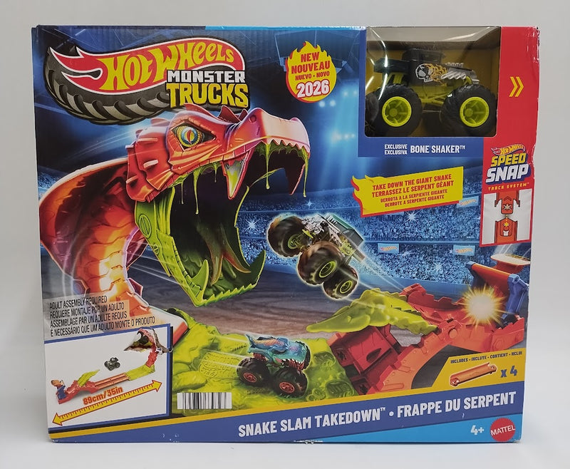 Hot Wheels Monster Trucks Snake Slam Takedown Playset with 1:64 ScaleSEE DETAILS