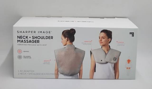 Sharper Image Heated Neck and Shoulder Massager Wrap