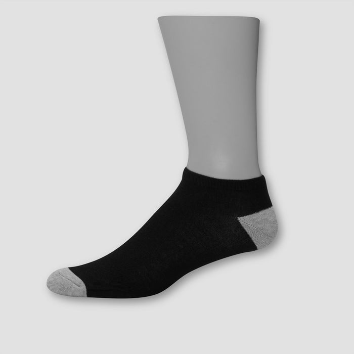 Hanes Men's No Show Super Value Socks 20pk - Black/Gray 6-12