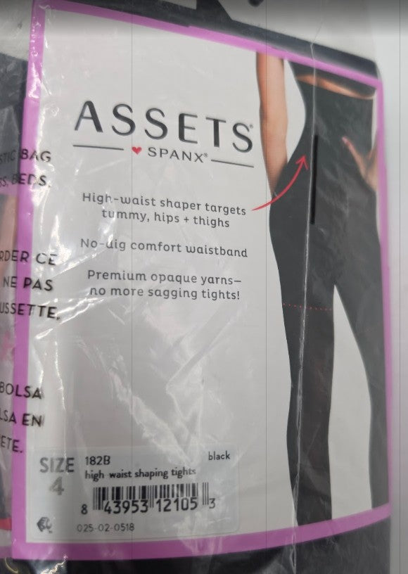 LOT OF 3!!! ASSETS by SPANX Women's High-Waist Shaping Tights Size 4 Black -182B