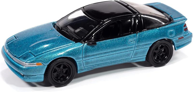 Auto World Premium Diecast 1991 Mitsubishi Eclipse GSX Tennessee Blue Toy Vehicle - 1:64 Scale