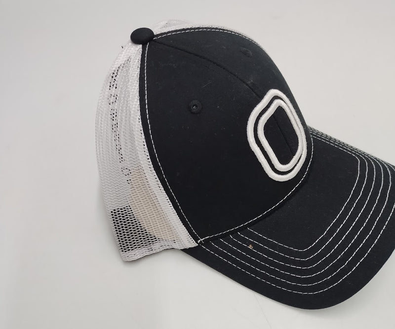 Overtime Adult Trucker 3D Embroidery Logo Baseball Hat - Black