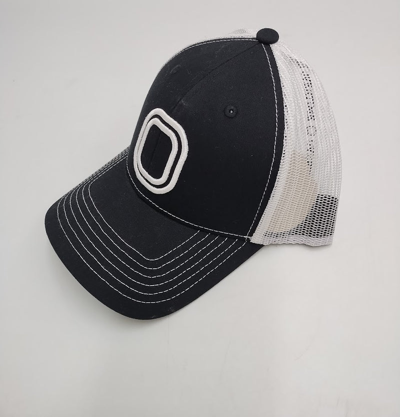 Overtime Adult Trucker 3D Embroidery Logo Baseball Hat - Black