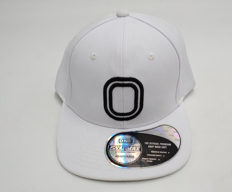 Overtime Adult Flat Brim Snapback Logo Contrast Undervisor Baseball Hat - White