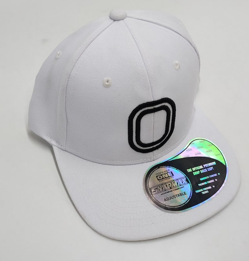 Overtime Adult Flat Brim Snapback Logo Contrast Undervisor Baseball Hat - White