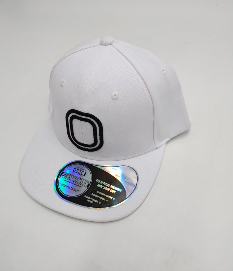 Overtime Adult Flat Brim Snapback Logo Contrast Undervisor Baseball Hat - White