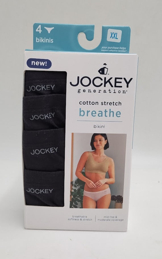 Jockey Generation Women's 4pk Bikini Underwear - Black XXL