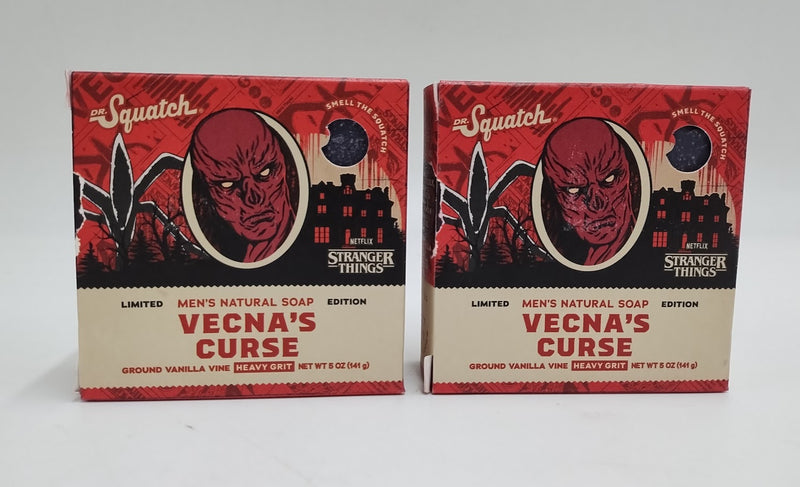2 PACK!!! DR. SQUATCH Stranger Things Men's All Natural Bar Soap Venca's Curse