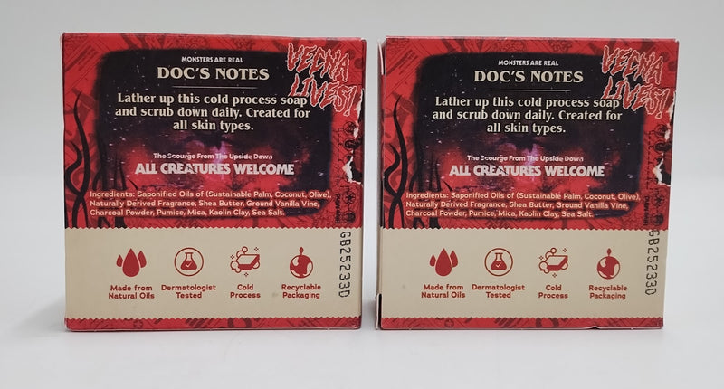 2 PACK!!! DR. SQUATCH Stranger Things Men's All Natural Bar Soap Venca's Curse