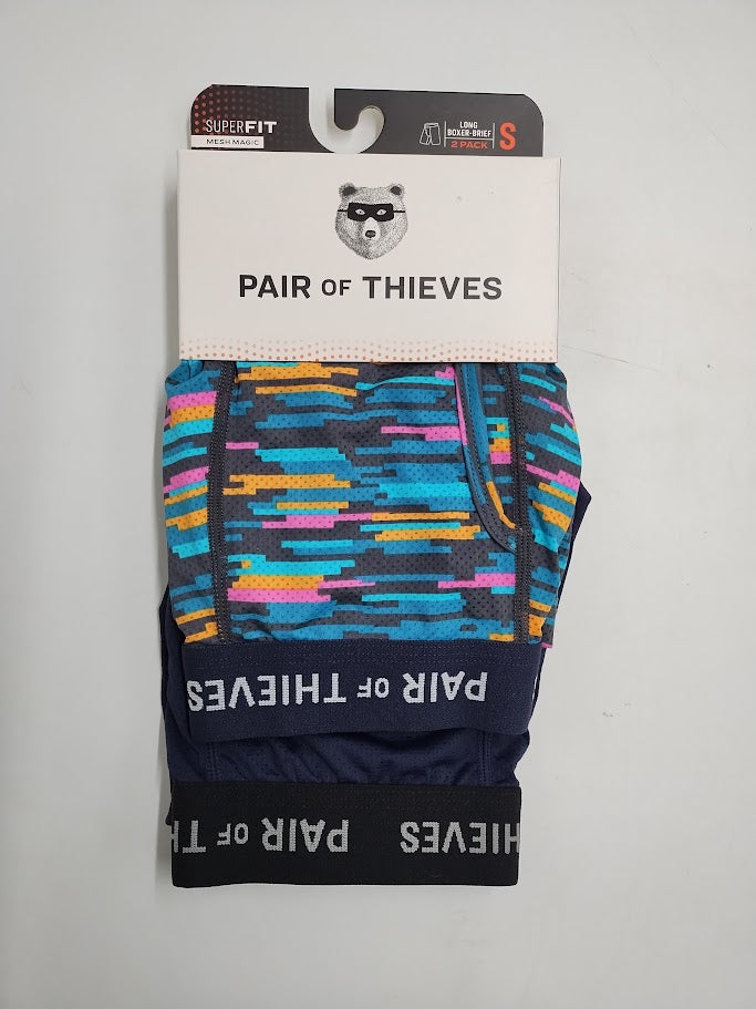 Pair of Thieves Men's Super Fit Solid/Striped Boxer Briefs 2pk S