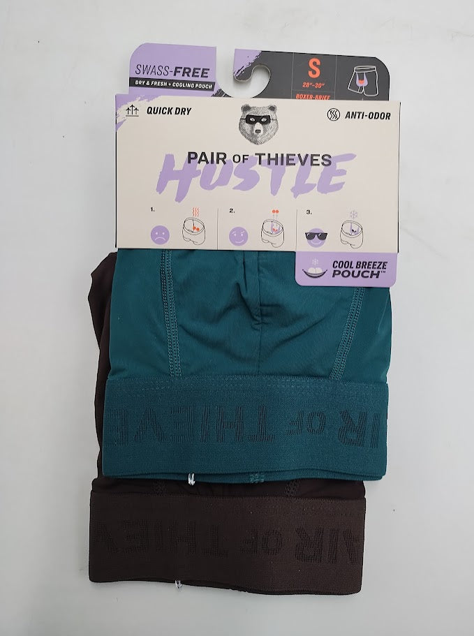 Pair of Thieves Men's Hustle Boxer Briefs 2pk - Green/Black S
