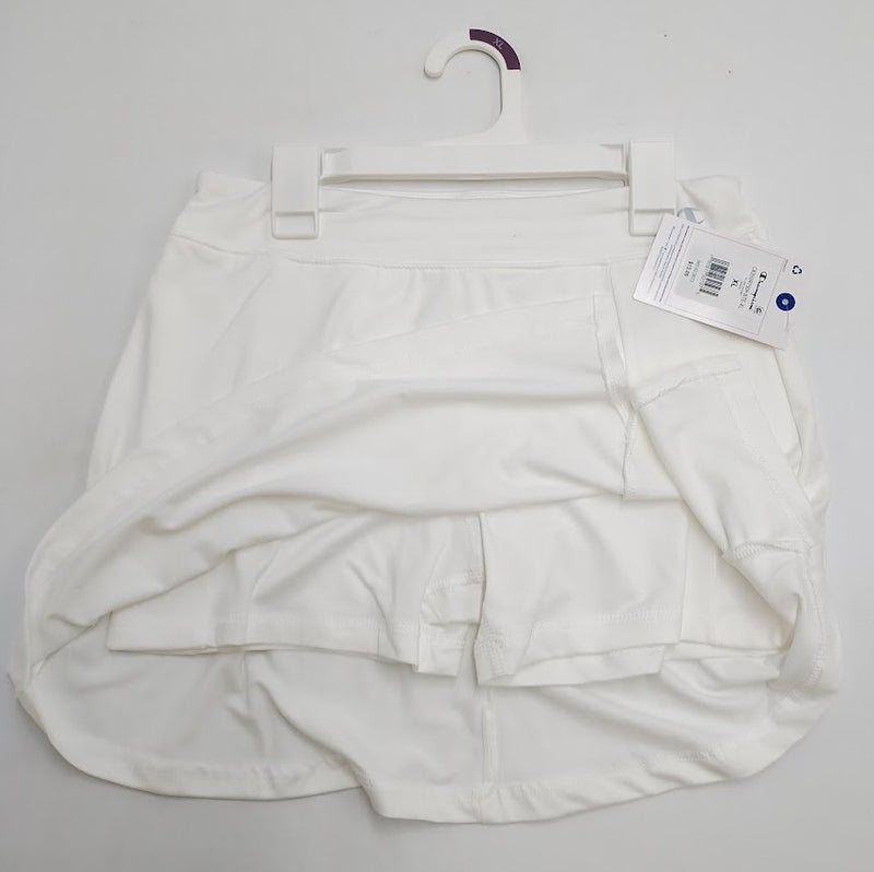 Champion Girls' A-Line Short Skort - White XL