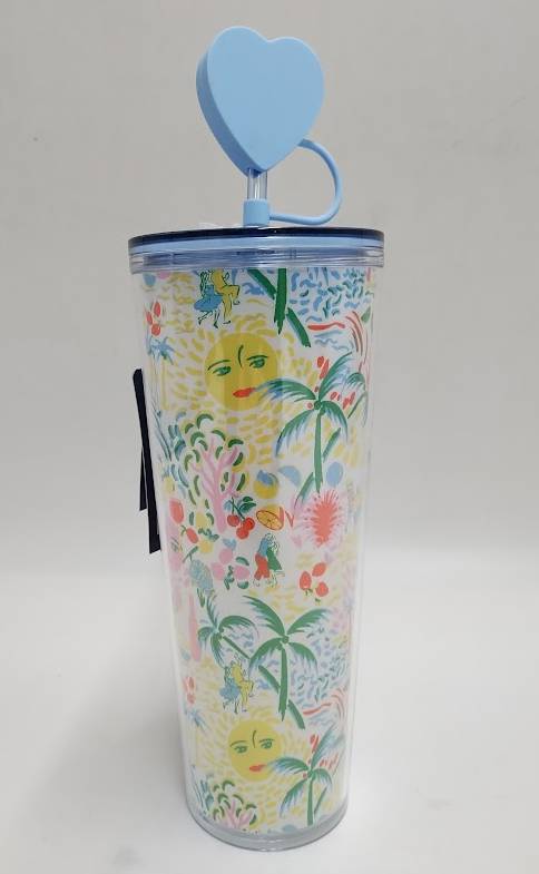 24oz Vacation Tritan Hydration Tumbler White/Blue - Roller Rabbit x Target