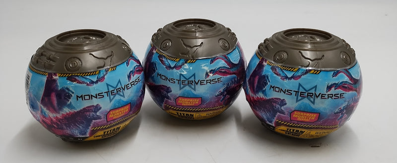 3 PACK Monsterverse 3.5In Monster Containment Capsules Pdq Action Figure