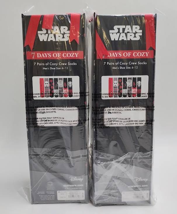 2 PACK!! Men's Star Wars Cozy Socks - Red 6-12