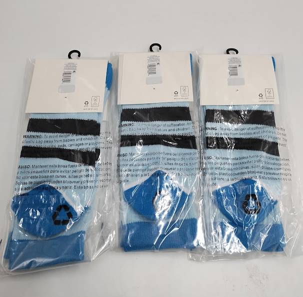 3 PACK!! Men's Pokemon Snorlax Athletic Crew Socks - Blue 6-12