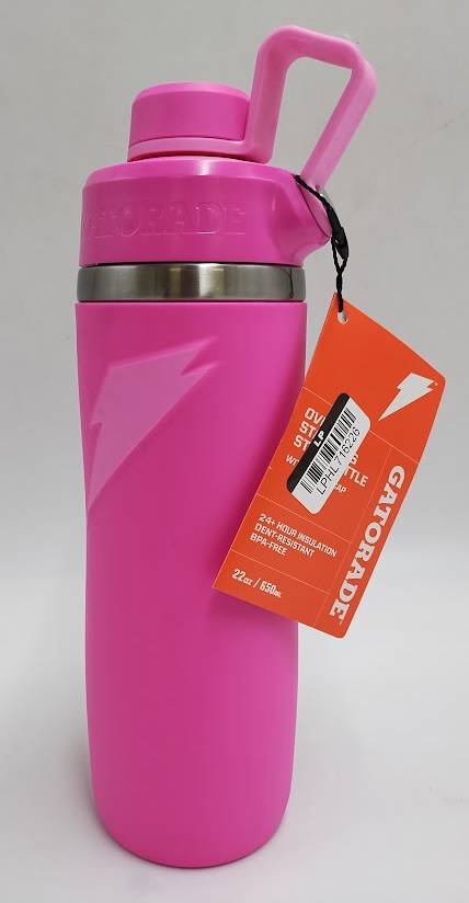 Gatorade 22oz Stainless Steel Twist Cap Water Bottle - Pink READ DESCRIPTION