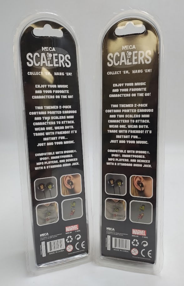 2 PACK!!! Scalers - 2" w/ Earbuds - Avengers Age of Ultron - Hulk and Iron Man