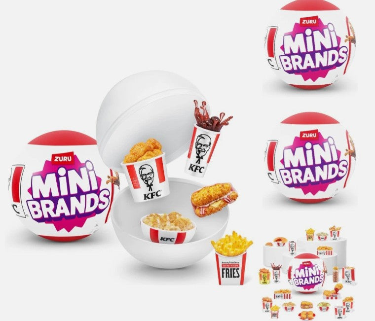 LOT OF 3!!! 5 Surprise KFC Mini Brand Series 1