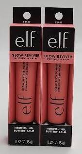 LOT OF 2!!! e.l.f. Glow Reviver Melting Lip Balm - Strawberry Shortcake - 0.52oz