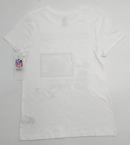 NFL Philadelphia Eagles Girls' White Short Sleeve T-Shirt - SIZE L (10/12)