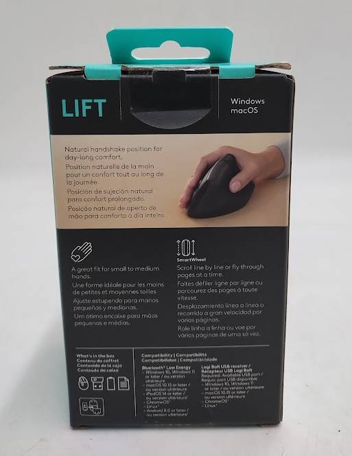Logitech Lift Bluetooth Mouse - Black: Ergonomic Wireless Computer Accessory