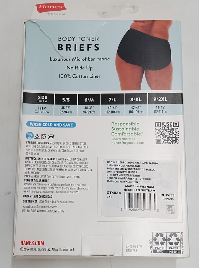 Hanes Premium Women's 4pk Tummy Control Brief Underwear XXL