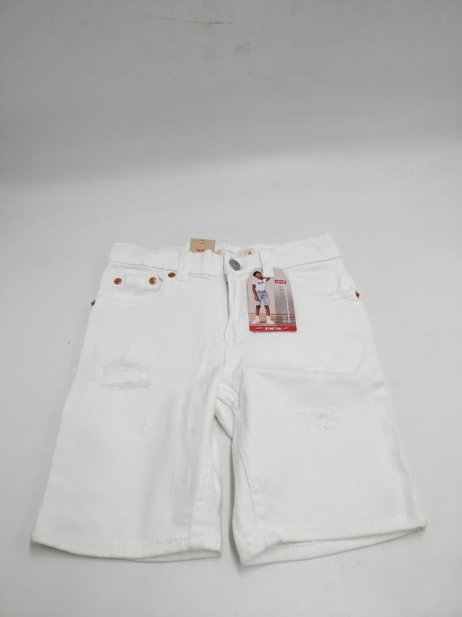 Levi's Boys' Unbasic Destructed 511 Jean Shorts - White 6