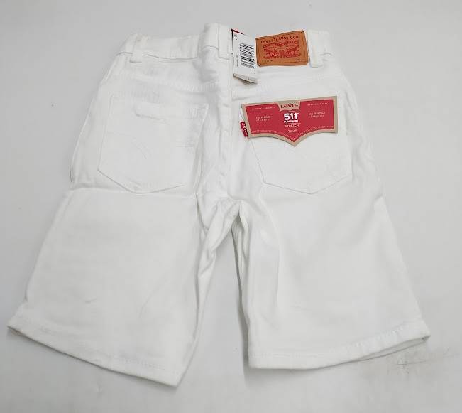 Levi's Boys' Unbasic Destructed 511 Jean Shorts - White 6