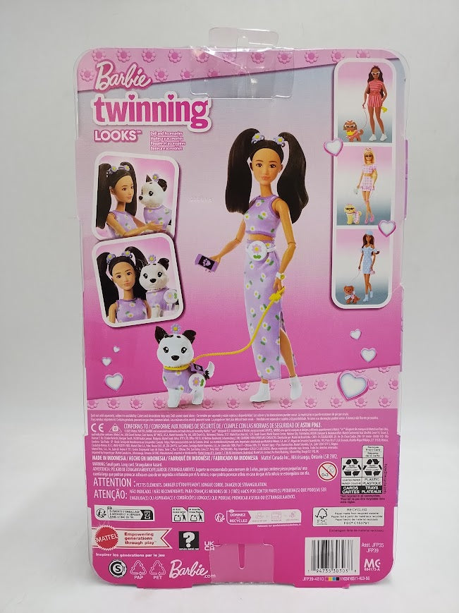 Barbie Twinning Looks Fashion Doll with Pet Dog