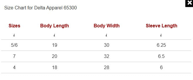 Delta 65300 Kids Pro Weight 5.2 Oz Tee Charcoal 5/6