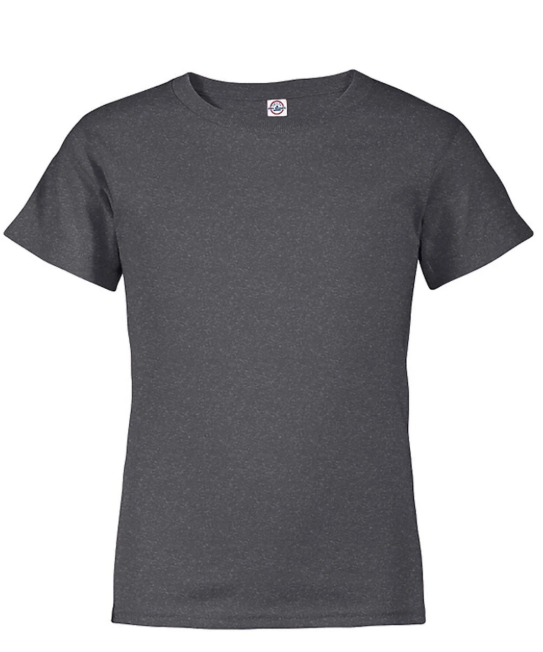 Delta 11736 Kids Pro Weight Charcoal Heather Regular Fit Tee XL
