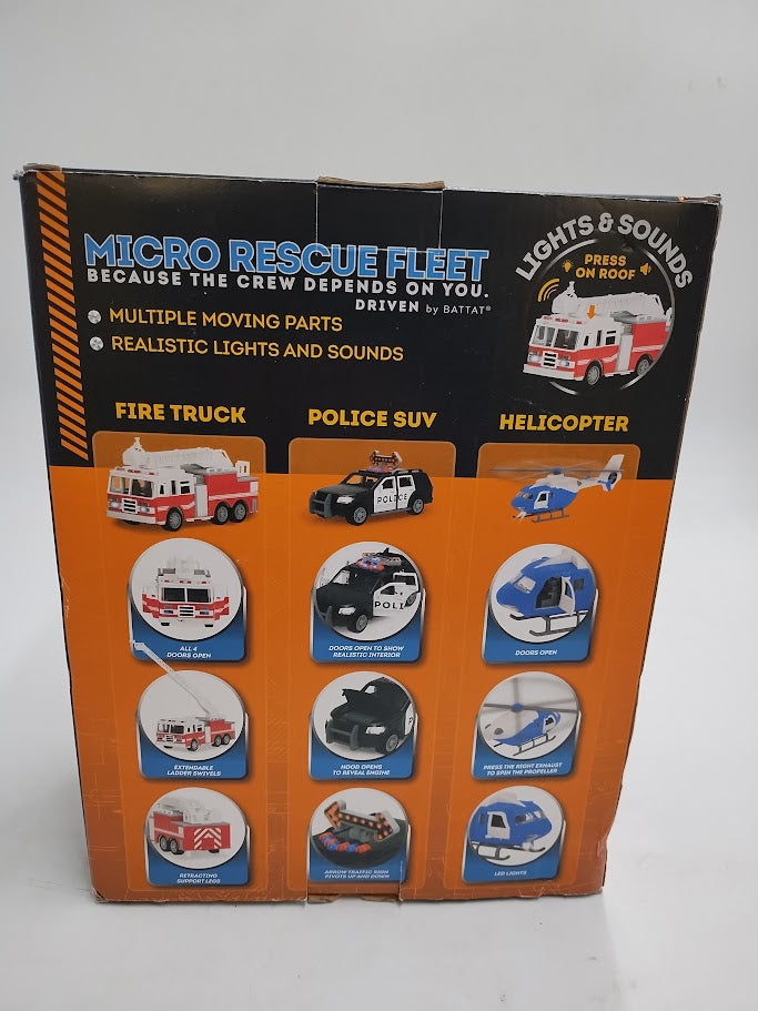 DRIVEN – Small Toy Emergency Vehicle Set – Micro Rescue Fleet - 3 pk SEE DETAILS