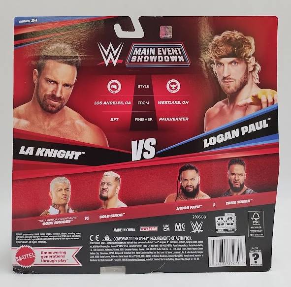 WWE Main Event Showdown LA Knight vs Logan Paul Action Figures Set SEE DETAILS
