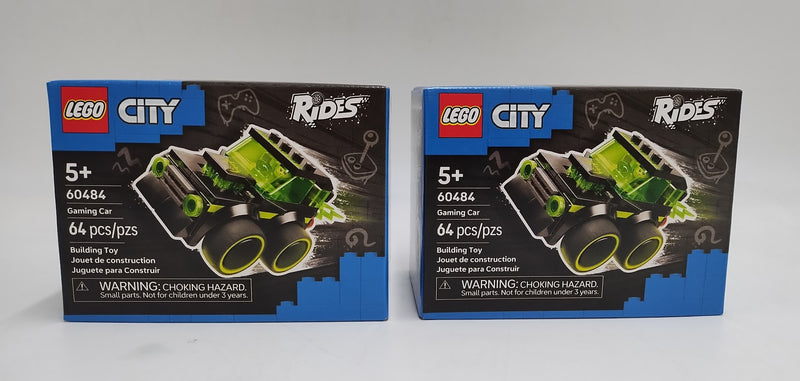 2 PACK!!! LEGO City Rides - Gaming Race Car Building Toy 60484