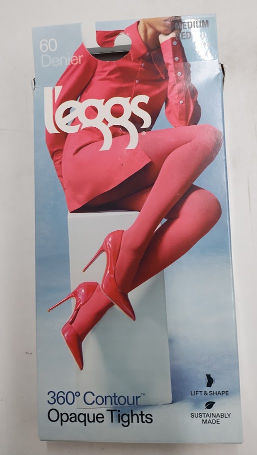 L'eggs Women's 60 Denier 360 Contour Opaque Tights - Red M