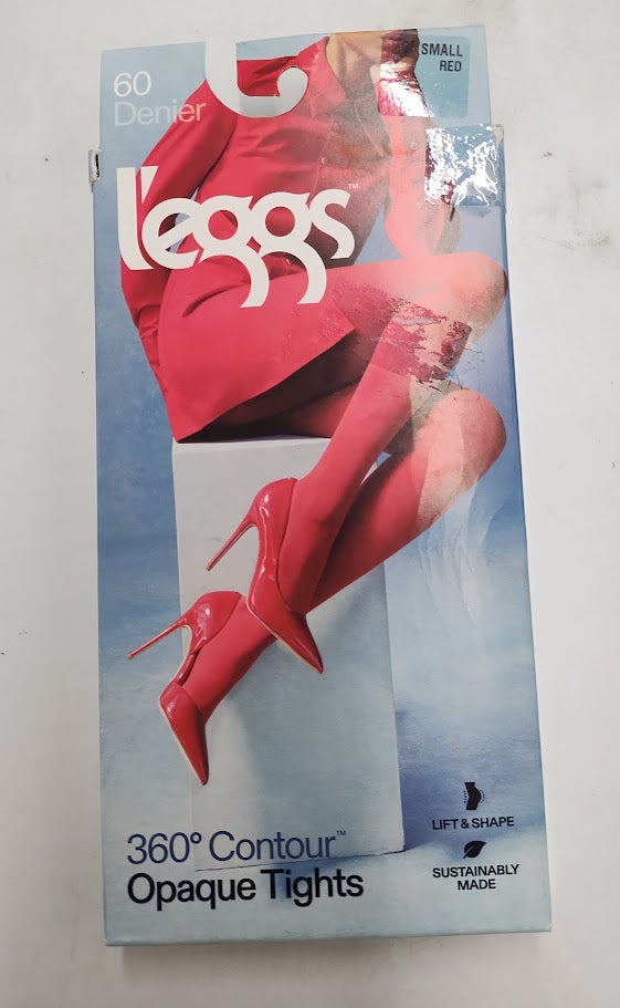 L'eggs Women's 60 Denier 360 Contour Opaque Tights - Red S