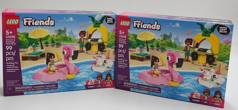 2 PACK!!! LEGO Friends Unicorn & Flamingo Pool Party 42658