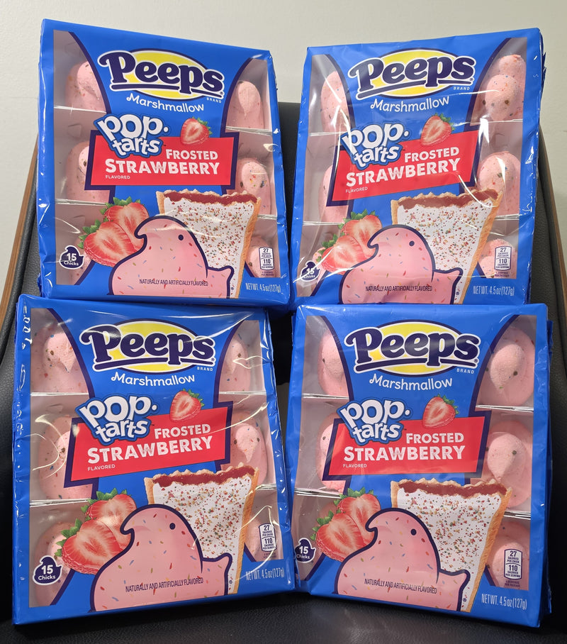 LOT OF 4!!! Peeps Easter Strawberry Pop Tart Flavored - 4.5oz/15ct BB:11/26