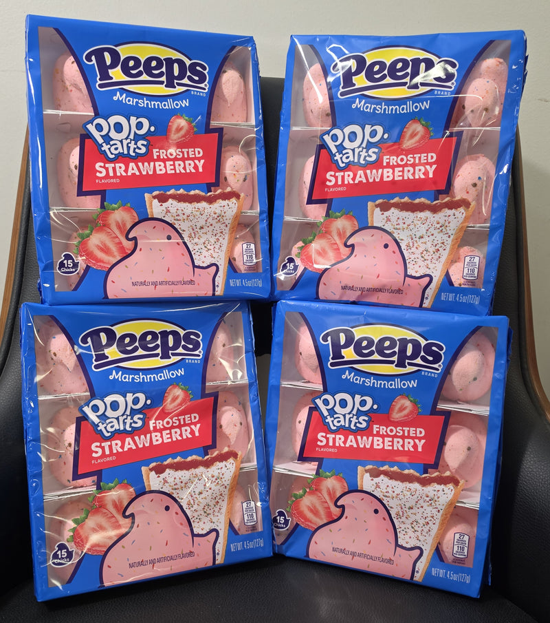 LOT OF 4!!! Peeps Easter Strawberry Pop Tart Flavored - 4.5oz/15ct BB:11/26