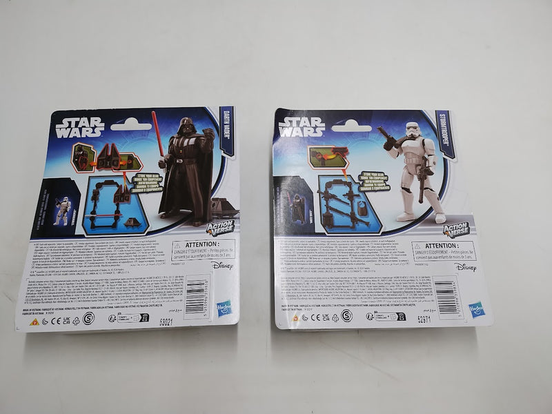 LOT OF 2 Star Wars ActionVerse Stormtrooper and Darth Vader.4.5" SEE DETAILS