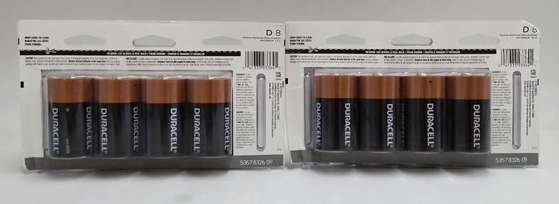 LOT OF 2!!!! Duracell Coppertop D Batteries - 8ct (16 TOTAL BATTERIES)