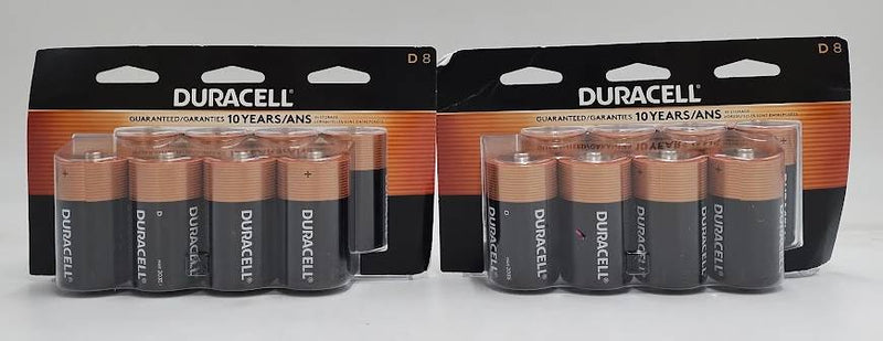 LOT OF 2!!!! Duracell Coppertop D Batteries - 8ct (16 TOTAL BATTERIES)