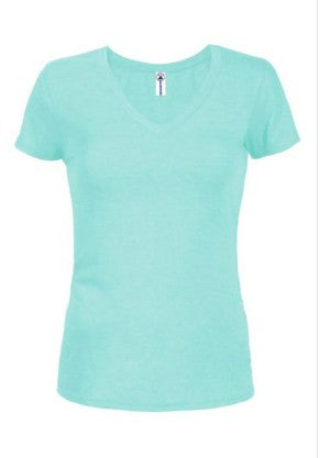Delta Apparel 1336V - Junior 4.3 oz V-Neck Tee Celadon Small