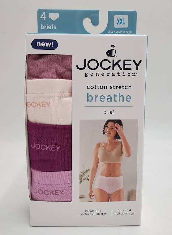 Jockey Generation 4pk Cotton Breathable Briefs - Pink XXL