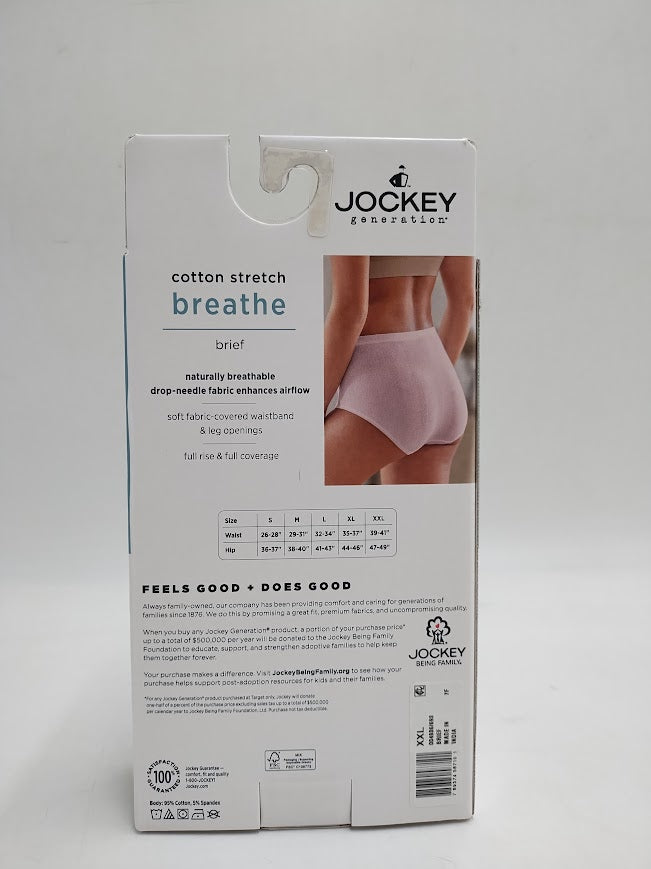 Jockey Generation 4pk Cotton Breathable Briefs - Pink XXL